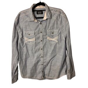 Buckle Black button down shirt blue large